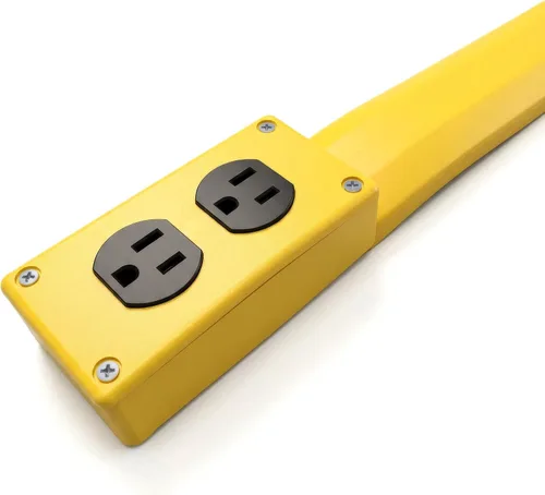 Vista 8 de Electriduct Cable de extensión de energía eléctrica plano con enchufe duplex y protector - 5 pies - Negro