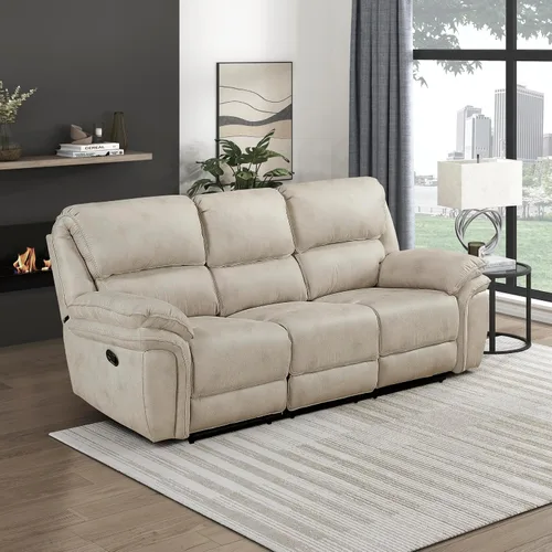 Vista 27 de Lexicon Sofá reclinable doble manual, sofá reclinable de pared de microfibra pulida para comodidad de la sala de estar, asientos de espuma sobre