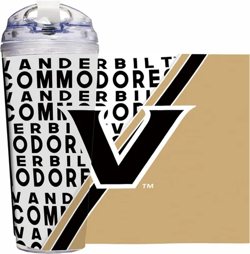Vista 17 de Rico Industries Taza acrílica NCAA estándar de 24 onzas con tapa con bisagra, taza de doble pared oficialmente licenciada con pajita