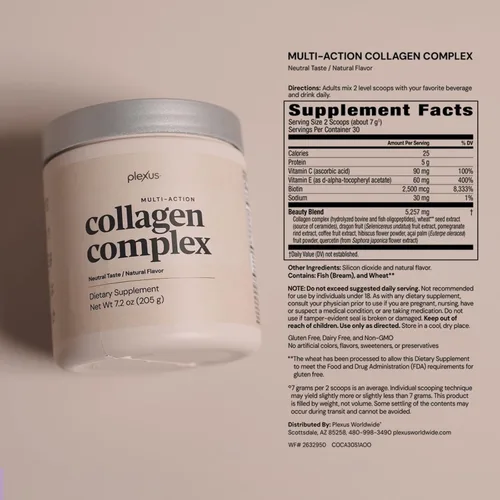 Vista 6 de Complejo de colágeno multiacción Plexus, 7.2 oz Fórmula para piel