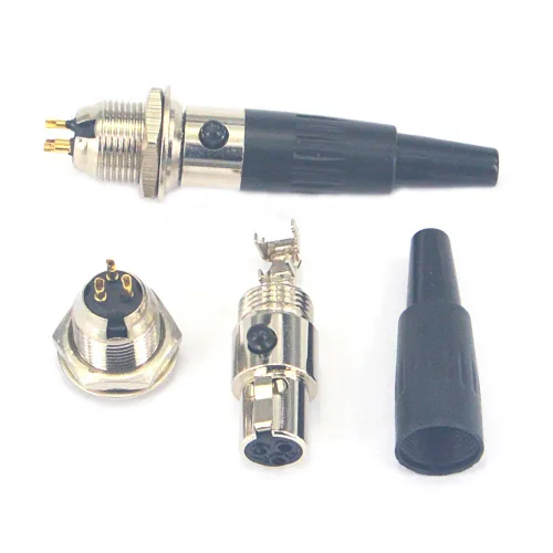 Vista 3 de Onelinkmore DIY 3 Pin Mini XLR Conector TA3F Audio Micrófonos Adaptadores Con Enchufe Chasis Montaje Jack Cable Terminales Reemplazo F-Plug Socket