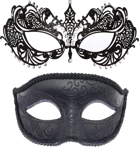 Vista 9 de Máscara de máscara de máscara de máscara para fiesta de boda, festival, Halloween, disfraz Estilo B