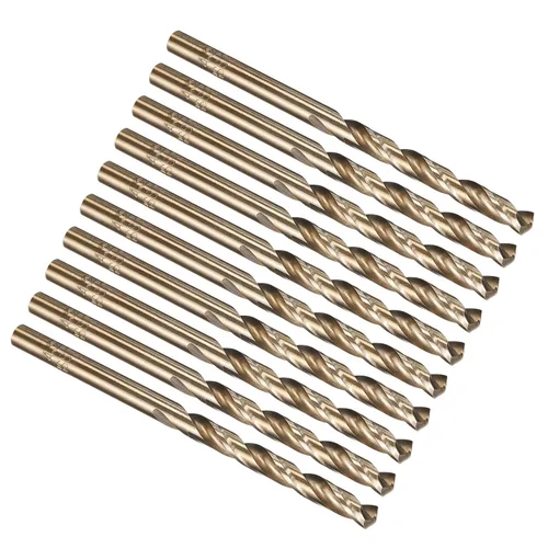 Vista 9 de PATIKIL Broca Jobber de 0.039 in, vástago recto M35 cobalto 5% acero de alta velocidad 135° acabado dorado para metal duro de acero inoxidable - 2
