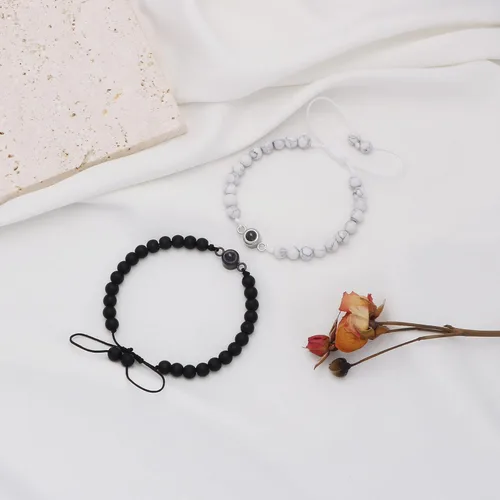 Vista 5 de Pulsera con texto en inglés "I Love You" para parejas, regalos para mi hombre, novio, novia, marido, esposa, mi amor, prometida, para el día de San
