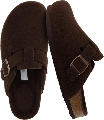 Vista 22 de CUSHIONAIRE - Zuecos Hana para mujer, cómodos zuecos de gamuza vegana, zapatos sin cordones con plantilla de corcho y soporte de arco, espuma