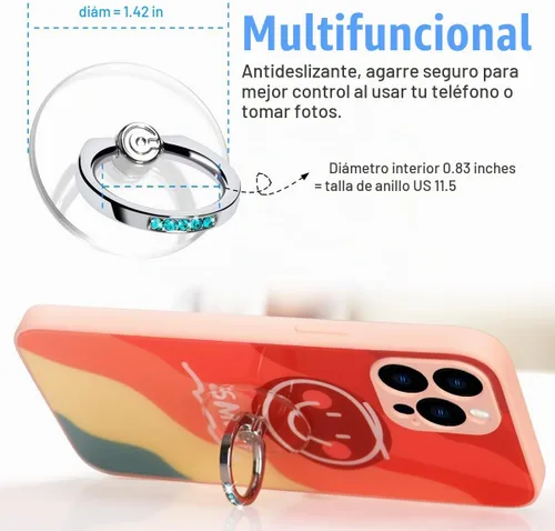 Vista 2 de Soporte Transparente para Anillo de Teléfono con Agarre - EI Sonador Soporte Transparente para Anillo de Teléfono Celular con Agarre para Dedos