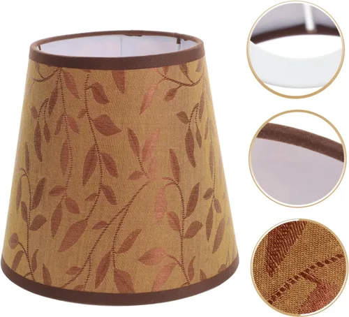 Vista 5 de OSALADI Pantalla de tela de sauce para mesita de noche, cubierta de lámpara de pie, cubierta de lámpara de candelabro, pantallas de lámpara de Dorado