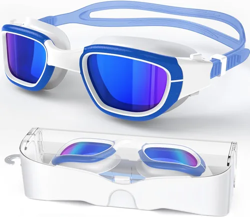 Vista 16 de Gafas de natación polarizadas, gafas de natación unisex para adultos, antivaho, anti UV, vista amplia, gafas de piscina para hombres y mujeres