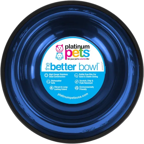 Vista 77 de Platinum Pets - tazón de acero inoxidable para gatos y perros que no se vuelca