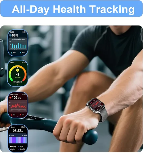 Vista 4 de Reloj inteligente para hombres y mujeres (respuesta/hacer llamadas), con GPS integrado, pantalla HD de 2.1 pulgadas, monitor de frecuencia
