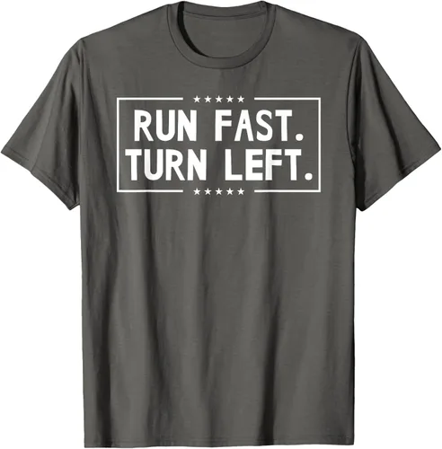 Vista 103 de Run Fast Turn Left - Camiseta para correr de pista y campo
