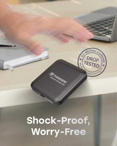 Vista 6 de Transcend ESD420 SSD externo magnético de 1 TB, hasta 2000 MB/s, compatible con Apple 4K ProRes HDR Record, MagSafe