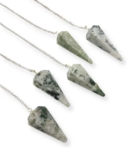 Vista 34 de WholesaleGemShop Péndulo facetado de cristal de piedras preciosas naturales