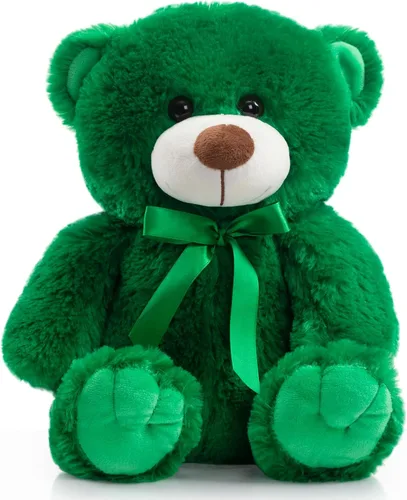 Vista 19 de Oso de peluche súper color, juguete de peluche para niños, novia, familia, felicitaciones, baby shower, cumpleaños, beige, 14 pulgadas