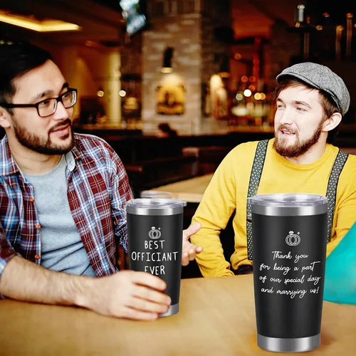 Vista 5 de Taza de café de regalo oficial de boda, regalo de novia y novio, regalo de agradecimiento para oficiante de boda, taza oficial de 20 onzas, taza