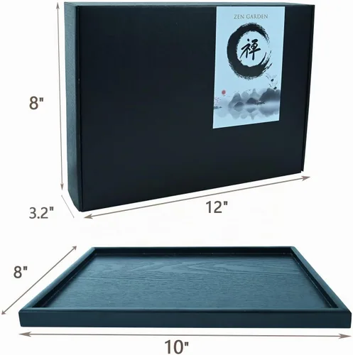 Vista 7 de Mini Zen Garden, arena blanca, bandeja rectangular de plástico