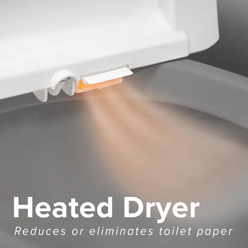 Vista 8 de SmartBidet SB-2000 Asiento de bidé eléctrico - Asiento para inodoro climatizado con secador de aire caliente y funciones de lavado con control