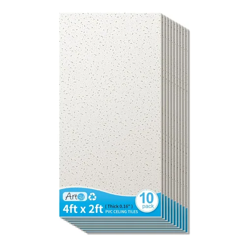 Vista 9 de Art3d Paquete de 24 azulejos de techo lisos, no se hunden ni se rompen