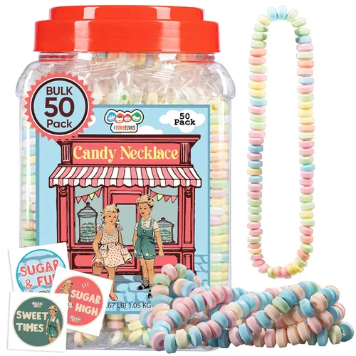 Vista 10 de 36 collares de dulces envueltos individualmente, gargantilla de dulces a