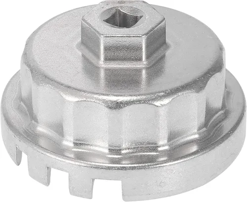Vista 9 de X AUTOHAUX Llave de tapa de filtro de aceite, 14 flautas, 4 ranuras, herramienta de extracción de tapa de filtro de aceite de 2.539 in para Toyota