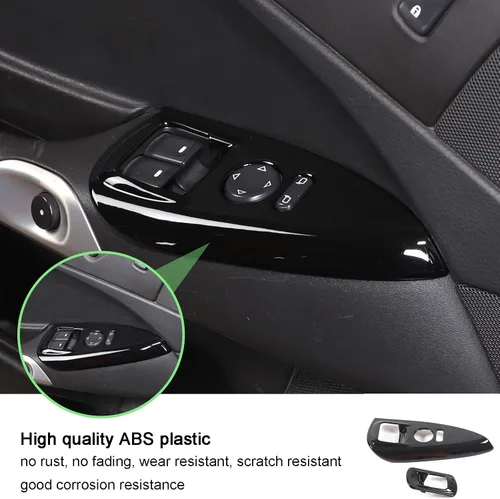 Vista 5 de Cubierta de panel de botón de elevación de vidrio para ventana de automóvil, compatible con Chevrolet Corvette C6 2005-2013, accesorios interiores