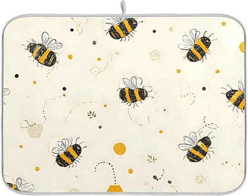 Vista 37 de Beige and Brown Marble Print Dish Drying Mat for Kitchen Counter Super Absorbent Drying Mat 16x18 inch Large Dish Drying Matts for Countertop
