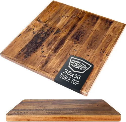 Vista 11 de Mesa de madera recuperada, pieza de madera reciclada rústica perfecta para cocinas, comedor y mesas auxiliares