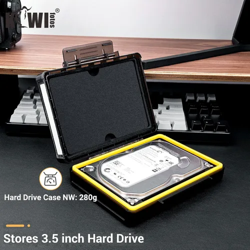 Vista 2 de KIWIFOTOS 3.5 Inch HDD Shockproof Rugged Hard Disk Drive Protective Case
