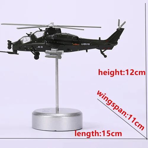 Vista 8 de 1:100 Aleación China Armado WZ-10 Helicópteros Modelo de Aeronave Militar Modelo de Aeronave Simulación Aviación Ciencia Exposición