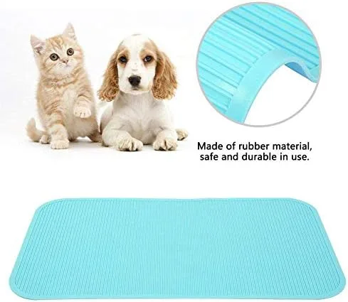 Vista 4 de Tapete antideslizante para aseo de mascotas, almohadilla de soporte de mesa texturizada para aseo y baño, goma verde, 22.4 x 14.9 pulgadas, 1 paquete