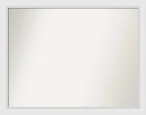 Vista 313 de Amanti Art Espejo de baño blanco para sobre el fregadero, 24 x 26 pulgadas, espejo rectangular blanco y blanco, marco de madera contemporáneo