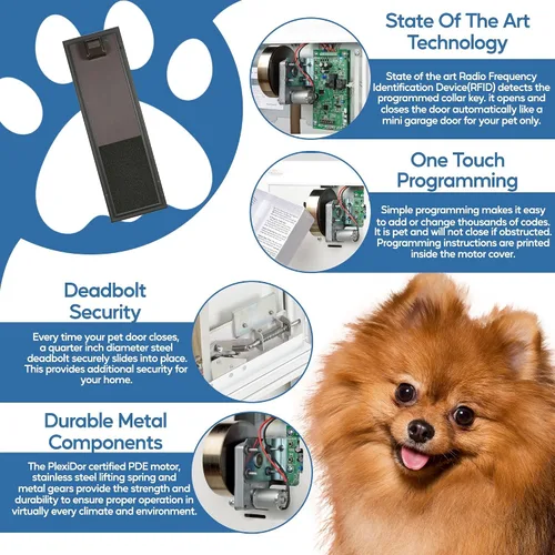 Vista 4 de PlexiDor Performance Pet Doors - Puerta electrónica para perros, montaje de puerta de bronce grande