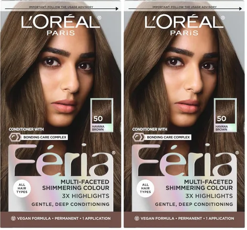 Vista 78 de L'Oreal Paris Feria - Tinte permanente brillante multifacético para el cabello, tinte de alta intensidad para reflejos 3X, 10 negro azabache
