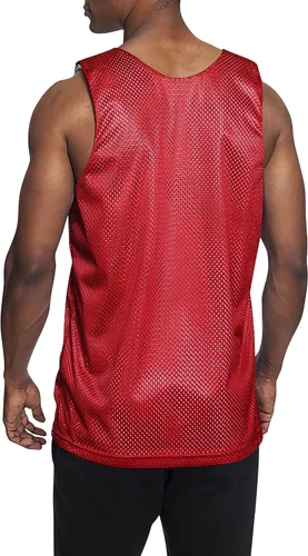 Vista 2 de Camiseta de baloncesto reversible para hombre de alta calidad que absorbe la humedad, Blanco