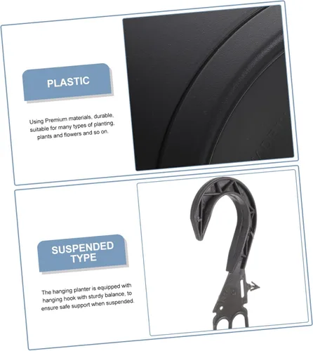 Vista 5 de DOITOOL Macetas de plástico para exteriores, 3 piezas, para exteriores, para mujer, decoración de plantas de interior, valla, cubo, macetas, agujero