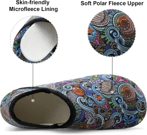 Vista 2 de XIHALOOK Pantuflas de casa para mujeres y hombres, zapatos cómodos con suela de goma suave para interiores y exteriores