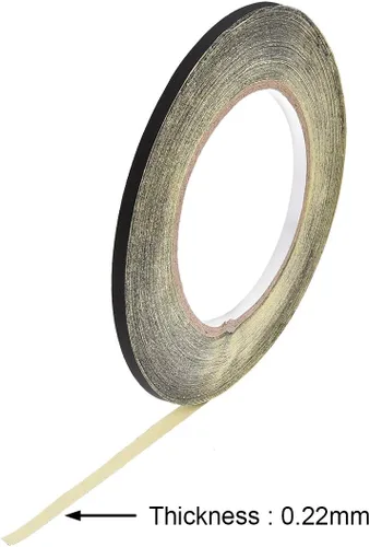 Vista 3 de uxcell Cinta de tela de acetato de 0.197 in para portátil reparación de guitarra eléctrica auto cinta adhesiva de alta temperatura negro 98.4