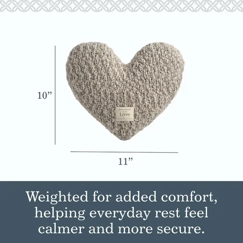 Vista 3 de DEMDACO Giving Collection - Corazón de regalo con peso gris pardo, 1.85 Gris topo