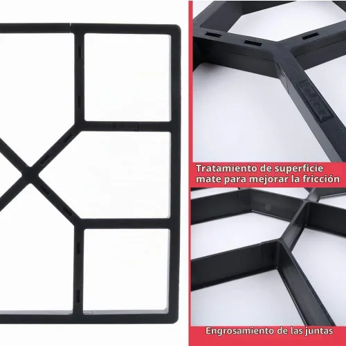 Vista 2 de Anothera Paquete de 2 moldes reutilizables de 15.7 x 15.7 x 1.57 pulgadas, moldes para caminos de hormigón Pathmate, piedra escalonada