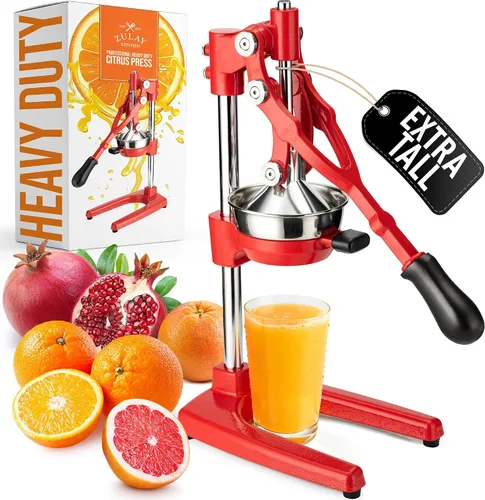 Vista 29 de Zulay Kitchen - Exprimidor de hierro fundido, exprimidor manual naranja, prensa de cítricos, color negro 01 - negro