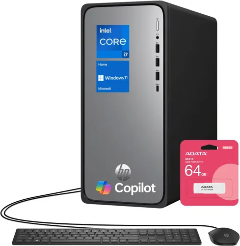 Vista 8 de HP OmniDesk M03 Business AI PC de sobremesa, Intel Core Ultra 7 265 (>i7-14700), 8 GB DDR5 RAM, 512 GB SSD, 4 monitores compatible con 4K, KB
