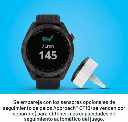 Vista 6 de Garmin Approach S42, reloj inteligente de golf con GPS, ligero con pantalla