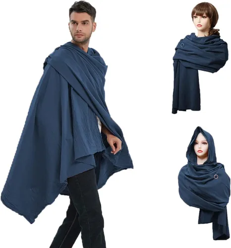 Vista 3 de Bufanda con capucha estilo pícaro, capa medieval, renacentista, para hombre, calentador de cuello con capucha, accesorios Cyberpunk
