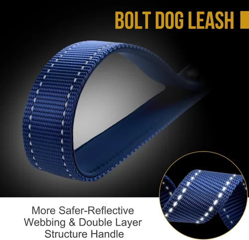 Vista 4 de OneTigris Bolt - Correa corta de tráfico para perros pequeños, medianos y grandes (azul, S)