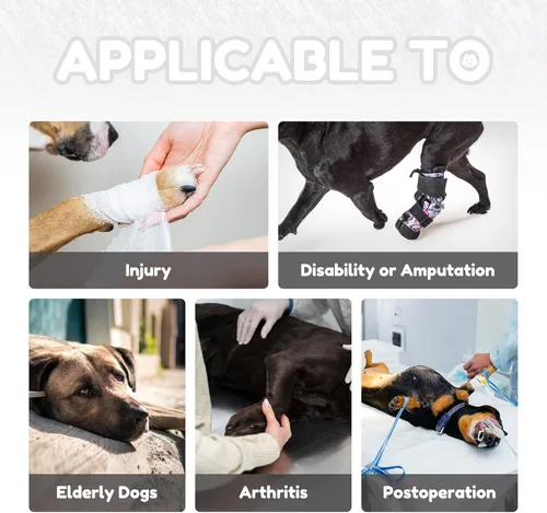 Vista 5 de Arnés de elevación para perros, para perros pequeños, medianos y grandes, arnés de apoyo para patas traseras, arnés acolchado suave ajustable