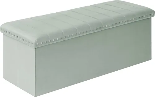 Vista 9 de B FSOBEIIALEO 43" Tufted Storage Ottoman Bench Storage Chest, Black
