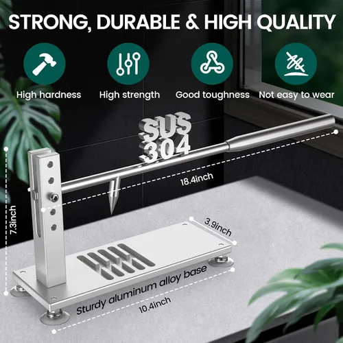 Vista 2 de ZeroPone Máquina Abridora de Ostras y Almejas Ajustable Máquina Peladora de Ostras Juego de Herramientas Peladoras Incluyendo Cuchillos, Guante