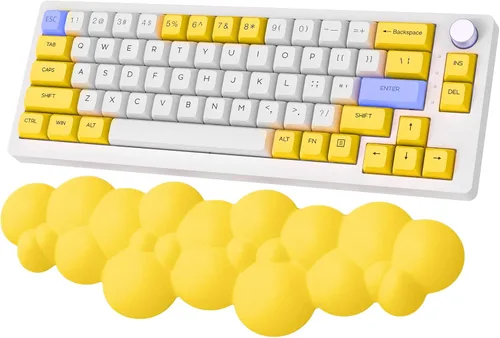 Vista 8 de Reposamuñecas ergonómico para mouse con posavasos, almohadilla de espuma viscoelástica suave para mouse computadora, laptop, oficina, PC