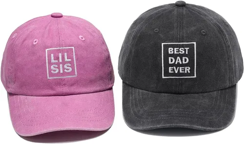 Vista 15 de Vintage Cotton Hats for Men Women Adjustable Baseball Cap Hermana grande