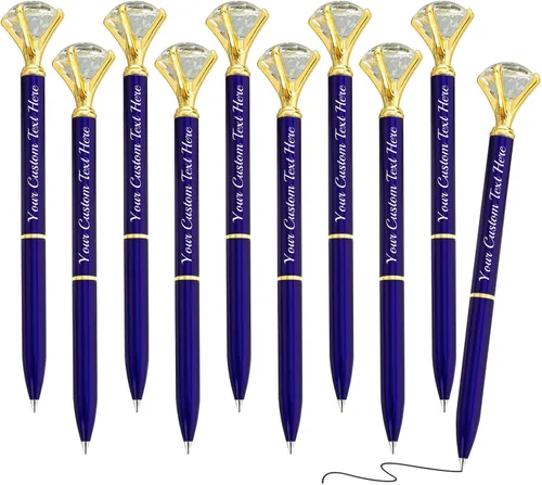 Vista 69 de Bolígrafos personalizados de diamantes personalizados con nombre a granel de metal de cristal grabado, bolígrafos divertidos brillantes a granel